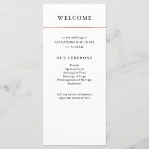 Modern Minimal   Faux Rose Gold Border Program Programme