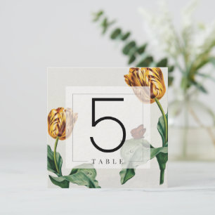 Modern Minimal Floral Tulip Table Numbers