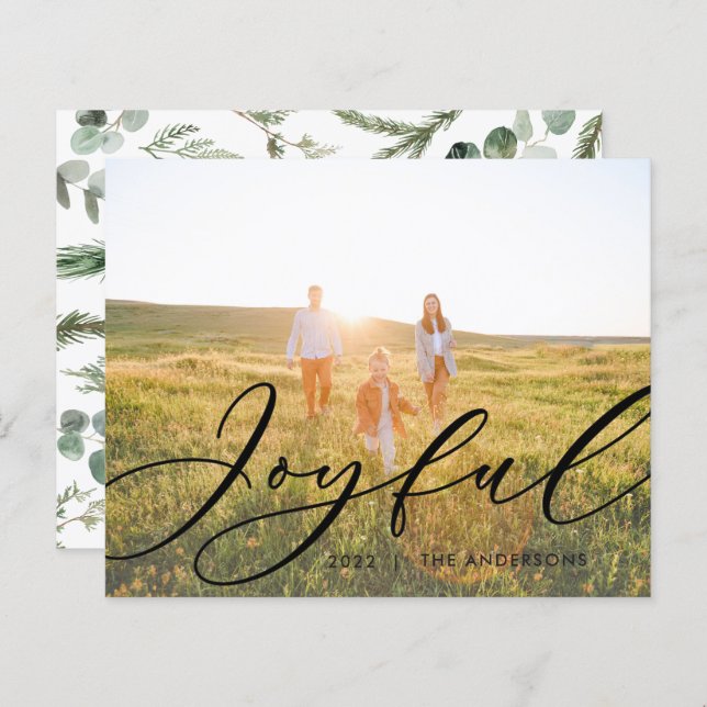 Modern minimal foliage 1 photo script elegant (Front/Back)