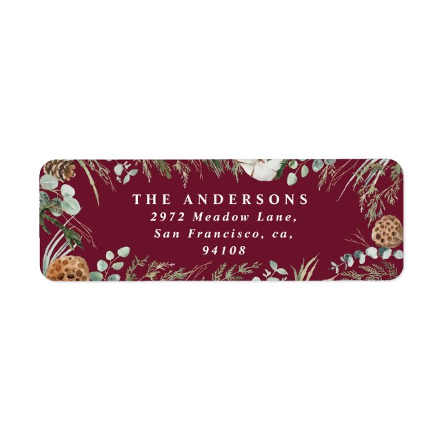 Modern minimal foliage winter burgundy foliage (Front)