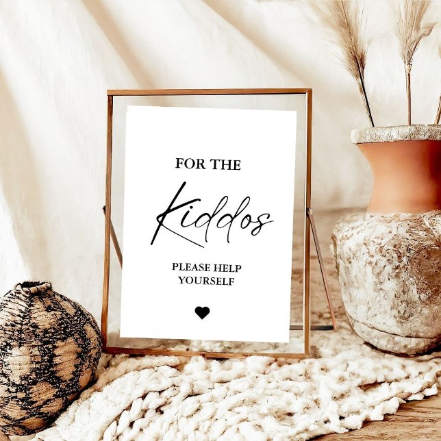 Modern Minimal For the kiddos Wedding Favours Sign (Creator Uploaded)