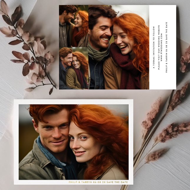 Modern Minimal Frame Multi Photo Save The Date (Creator Uploaded)