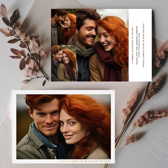 Modern Minimal Frame Multi Photo Save The Date (Creator Uploaded)