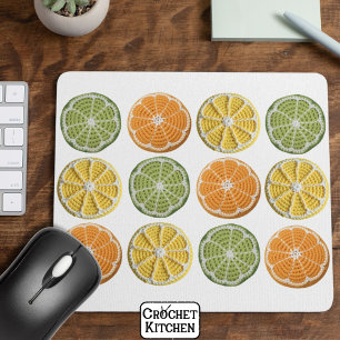 Modern Minimal Fresh Crochet Citrus Slices Mouse Mat