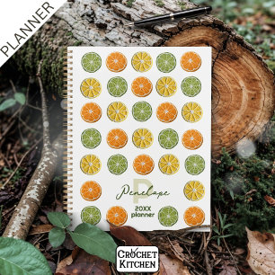 Modern Minimal Fresh Crochet Citrus Slices Name Planner