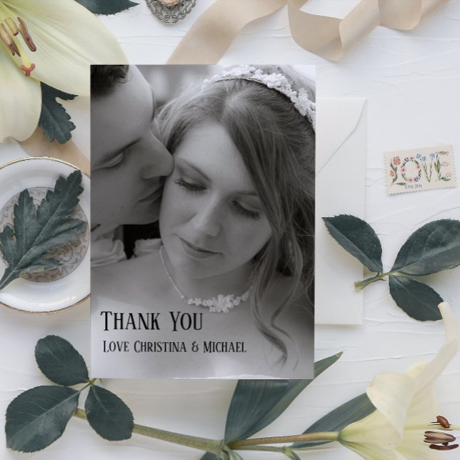Modern Minimal Full Bleed Photo Wedding Thank You  (Creator Uploaded)