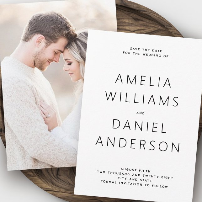 Modern minimal full photo save the date (Modern minimal full photo save the date)