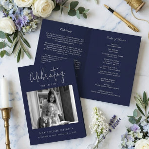 Modern Minimal Funeral Obituary Order of Service Programme