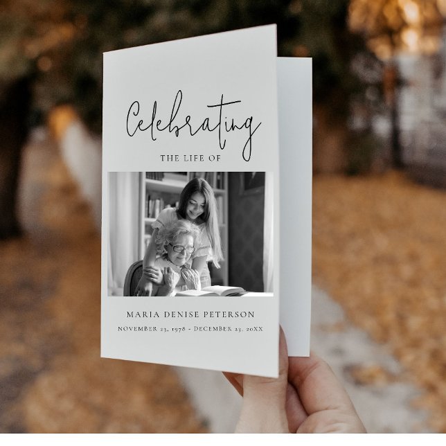 Modern Minimal Funeral Obituary Order of Service Programme (Creator Uploaded)