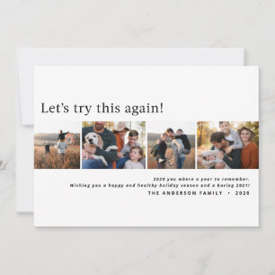 Modern minimal funny multi photo christmas announcement