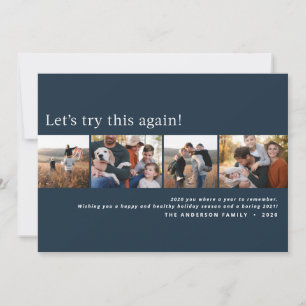 Modern minimal funny multi photo christmas announcement