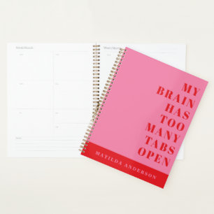 Modern minimal funny red, pink typography journal planner
