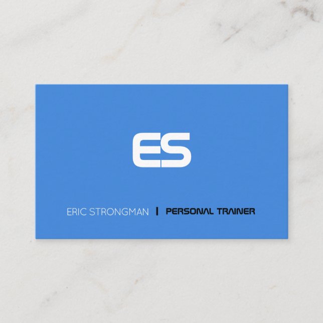Modern minimal futuristic blue business card (Front)