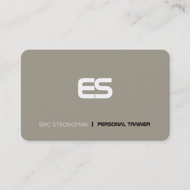 Modern minimal futuristic dark tan business card (Front)