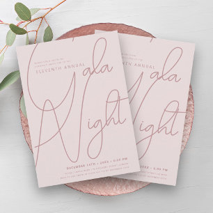 Modern Minimal GALA Company Business Blush Pink Invitation
