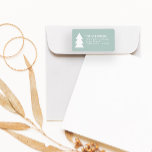Modern minimal geometric aqua Christmas graphic Label<br><div class="desc">Modern geometric aqua and white Christmas tree bold minimal graphic holiday address label design</div>