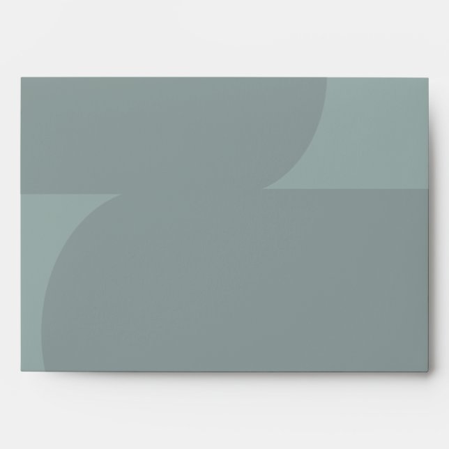 Modern Minimal Geometric Dusty Teal Return Address Envelope (Front)