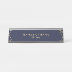 Modern Minimal Geometric Office & School Standard Desk Name Plate