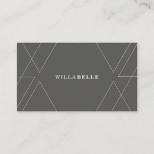 Modern Minimal Geometrical Line Pattern Grey Business Card