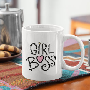Modern Minimal GIRL BOSS   Retro Typography Coffee Mug