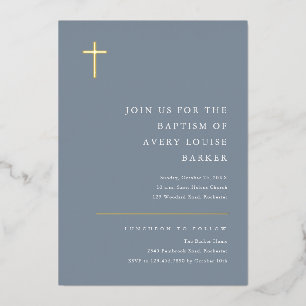 Modern Minimal Gold Cross Baptism