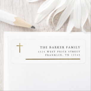 Modern Minimal Gold Cross Baptism Return