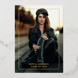 Modern Minimal Gold Frame Border Graduation
