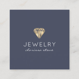 Modern minimal gold jewellery  square business card