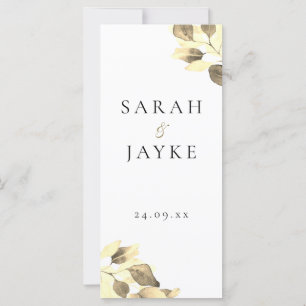 Modern Minimal Gold Leaf Wedding Ceremony Program