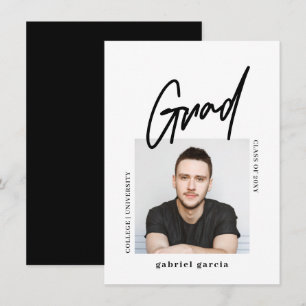 Modern Minimal Grad Photo Graduation Announcement