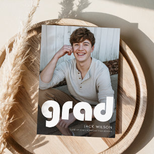 Modern Minimal Grad Photo Graduation Party Invite Postcard