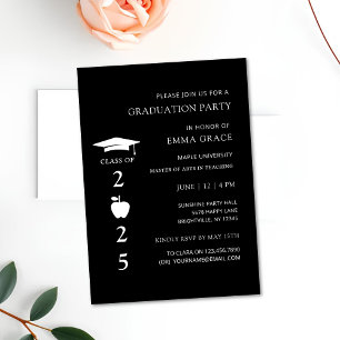 Modern Minimal Graduate Teacher Graduation Party  Invitation