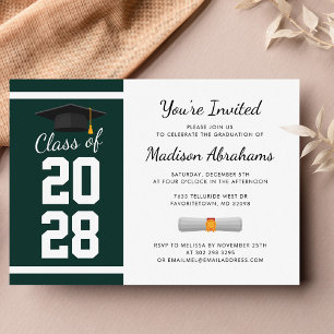 Modern Minimal Graduation Party Typography Invitation