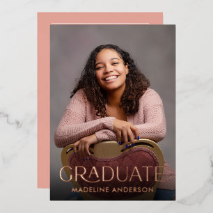 Modern Minimal Graduation Photo Rose Gold
