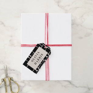 Modern minimal graphic black & white favour party gift tags