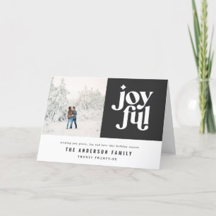 Modern minimal graphic Christmas typography photo Holiday Card