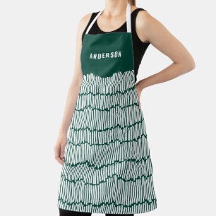 Modern minimal graphic green elegant apron