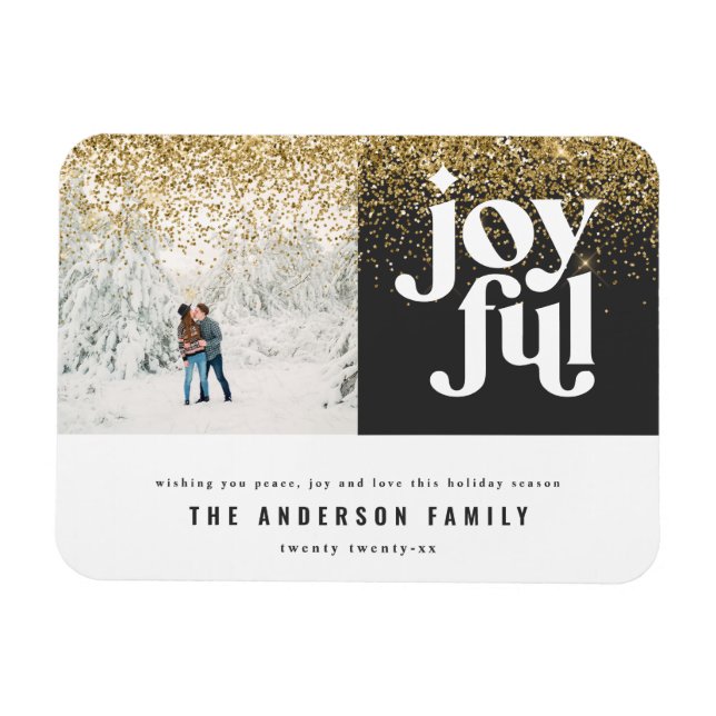 modern minimal graphic joyful black and gold magnet (Horizontal)