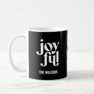 modern minimal graphic joyful black and white coffee mug