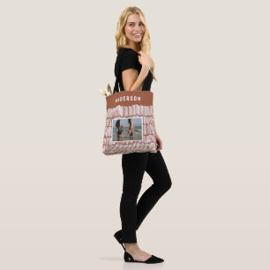 Modern minimal graphic photo terracotta tote bag
