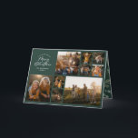 Modern minimal green 11 photo botanical family holiday card<br><div class="desc">Merry Christmas. Modern minimal multi photo watercolor foliage script holiday card. Hand painted eucalyptus,  minimal foliage and modern rustic rattan wreath give this holiday card a luxurious feel. In classy sage green,  black,  green,  browns and greys. Year in review 11 photo design.</div>