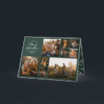 Modern minimal green 11 photo botanical family holiday card<br><div class="desc">Merry Christmas. Modern minimal multi photo watercolor foliage script holiday card. Hand painted eucalyptus,  minimal foliage and modern rustic rattan wreath give this holiday card a luxurious feel. In classy sage green,  black,  green,  browns and greys. Year in review 11 photo design.</div>