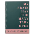 Modern minimal green and pink typography journal