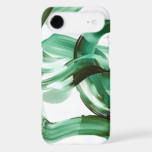 Modern Minimal Green Brush Strokes Abstract