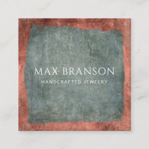 Modern Minimal Green Copper Jewellery Designer Square Business Card