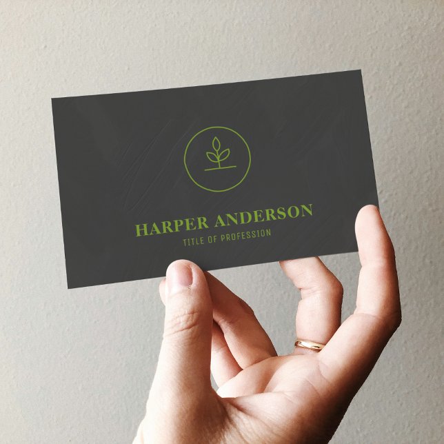  Modern Minimal Green Eco Professional Business  Card (Creator Uploaded)