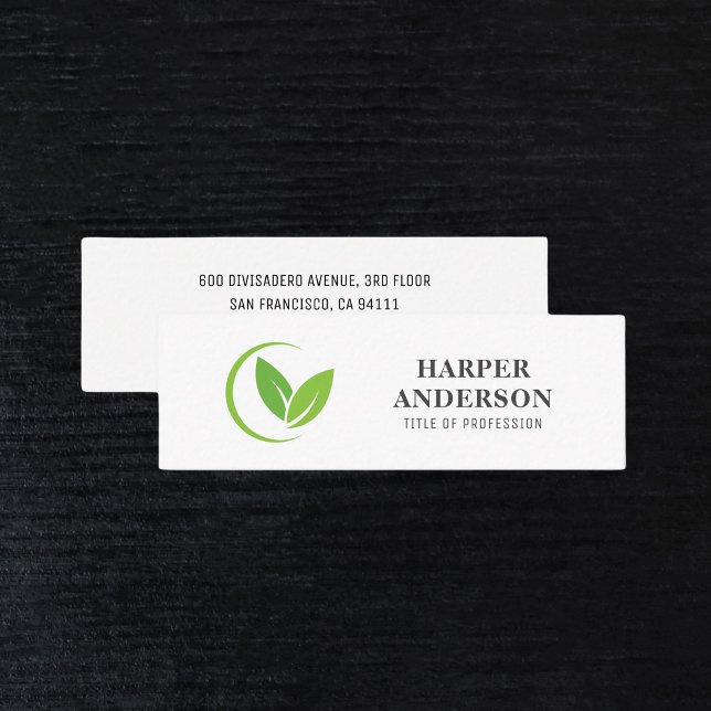 Modern Minimal Green Eco Professional Mini Business Card (Creator Uploaded)
