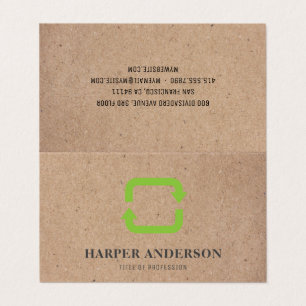 Modern Minimal Green Eco Recycle Professional Business Card