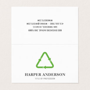 Modern Minimal Green Eco Recycle Professional Business Card