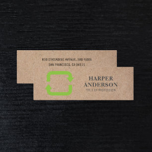 Modern Minimal Green Eco Recycle Professional Mini Business Card